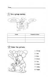 English Worksheet: Colours Disney