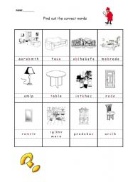 English Worksheet: Rooms