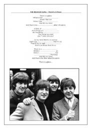 English worksheet: THE BEATLES lyrics - Theres A Place