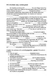 English Worksheet: Fill in the blanks using a suitable gerund 