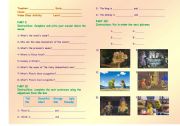 English Worksheet: Shrek Video Activity