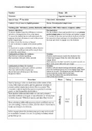 English Worksheet: Lesson Plan