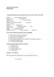 English worksheet: QUIZ