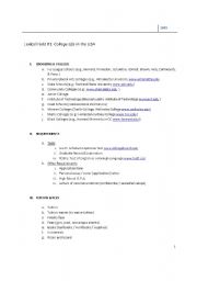 English Worksheet: Lexical Field Education in USA