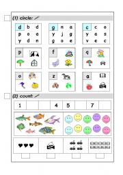 English Worksheet: circle &  count