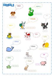 English Worksheet: ANIMALS