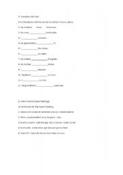 English Worksheet: simple present and present progressive