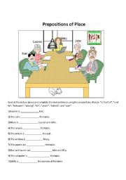 English Worksheet: Prepositions of Place