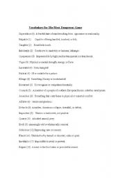 English worksheet: Vocabulary for 
