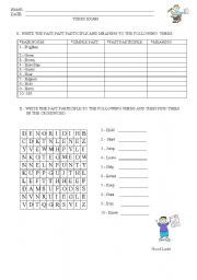 English worksheet: Verbs Exam 