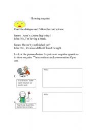 English worksheet: showing surprise