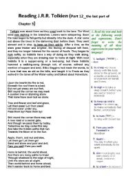 English Worksheet: Reading The Lord of the Rings by J.R.R.Tolkien - with exercises (Part 12)