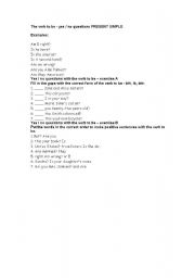English Worksheet: The verb to be