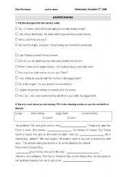 English Worksheet: Pocket money