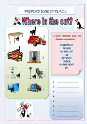 English Worksheet: Prepositions of place