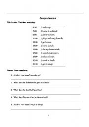 English Worksheet: Talking about routines