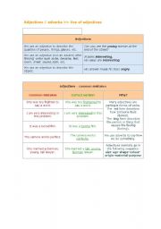 English Worksheet: Adjectives