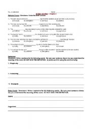 English worksheet: Of Mice and Men - Chapter 2 Vocabulary Test