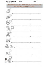 English Worksheet: TELLING THE TIME