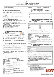 English Worksheet: exam for 9th grade A
