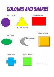 English Worksheet: COLOURS AND SHAPES