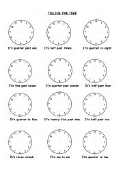 English Worksheet: TIME_Draw the clocks!!!