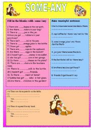 English Worksheet: some -any