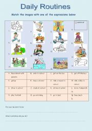 English Worksheet: Daily routines