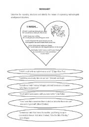 English Worksheet: I wish + past tense simple