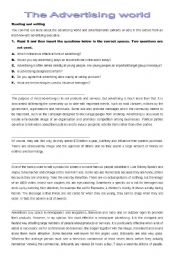 English Worksheet: The advertising world