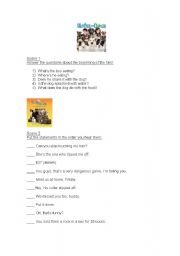 English Worksheet: Film: Hotel for Dogs (Scene 1 and 2)