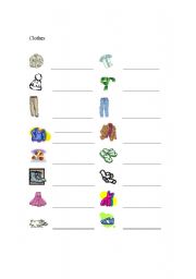 English Worksheet: clothes
