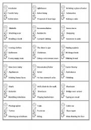 English Worksheet: Charades cards part 1 of 2