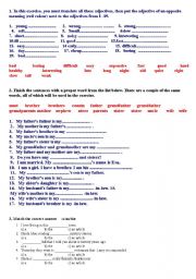 English worksheet: various exercises