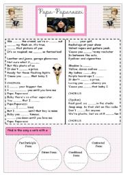 English Worksheet: Paparazzi - Lady Gaga