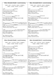 English Worksheet: Song - What a Wonderful World