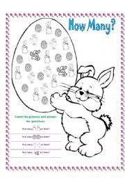 English Worksheet: Easter - How many