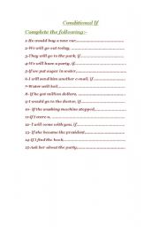 English Worksheet: Conditional if Type Zero and One
