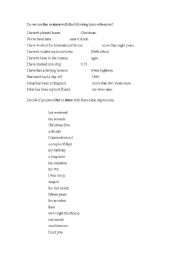 English Worksheet: For and since