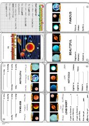 English Worksheet: My little book of comparison: The Planets (B/W Version included)