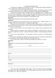 English Worksheet: Writing a Personal Anecdote