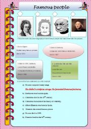 English Worksheet: Famous people / simple past