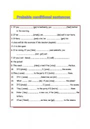 English Worksheet: Conditional senteces type 1