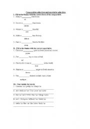 English Worksheet: Comparative and Superlative 