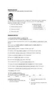 English Worksheet: test (past simple)