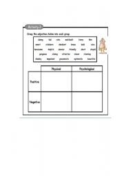English Worksheet: adjetives