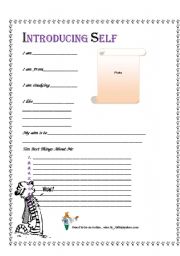 English worksheet: Introducing Self