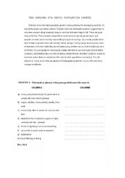 English worksheet: rapid population growth