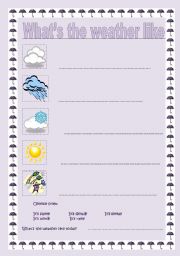 English worksheet: Whats the weather like?