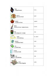 English Worksheet: CONTAINERS IN ENGLISH